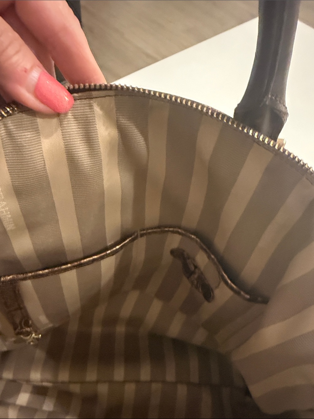Brahmin Large Duxbury Metallic Floral Embossed Satchel in Brown and Gold - Picture 14 of 17
